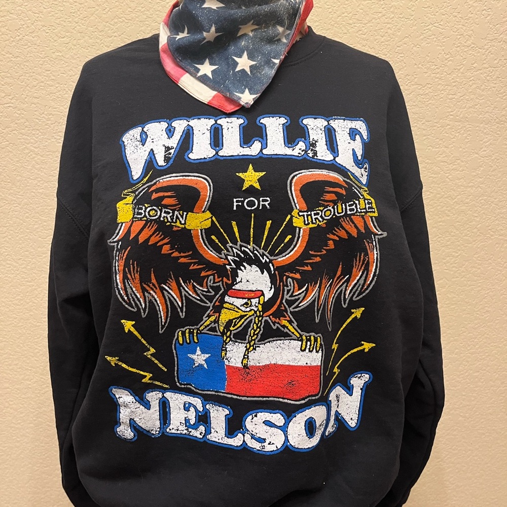 Willie Nelson Black Graphic sweatshirt
